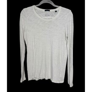 ATM Anthony Thomas Melillo Metallic Slub Cotton Knit Shirt Womens M White Tee